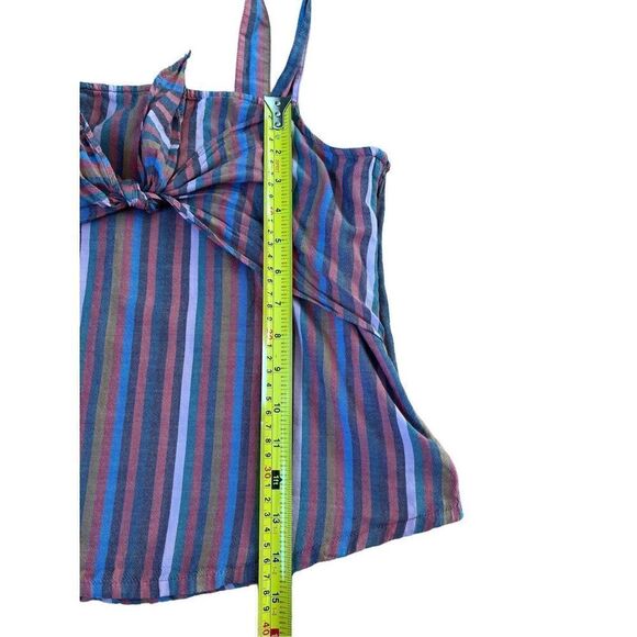 Madewell Tie-Front Cami Top Rainbow Stripe size 6 - Picture 3 of 10